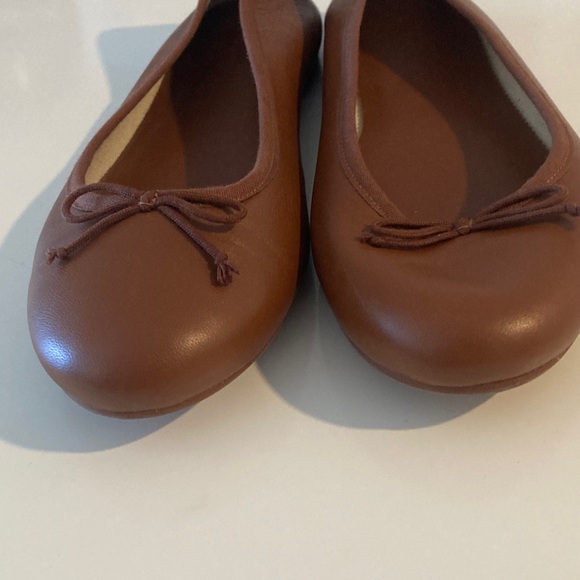 J. Crew Brown Leather Bow Ballet Flats Size 8.5 - Picture 7 of 7